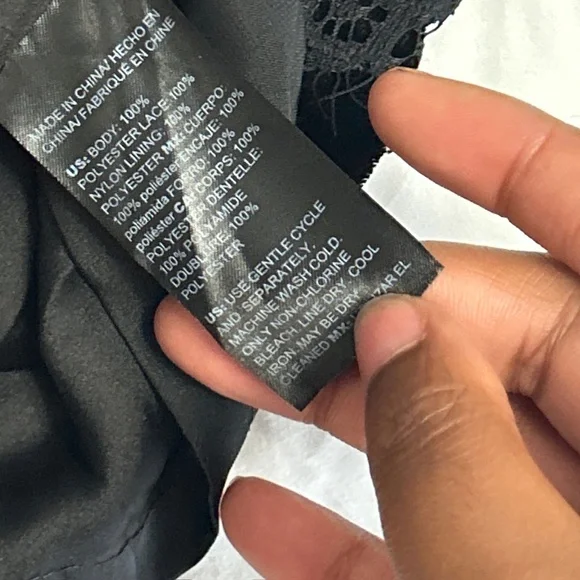 White House Black Market Sleeveless Dress Fitted Velvet Panel Lace Black/Gray W - Picture 12 of 14